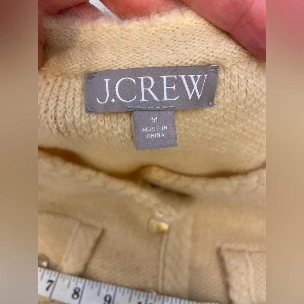 J.Crew Textured Sweater Lady Jacket Button-Up Jacket Cream Size Medium